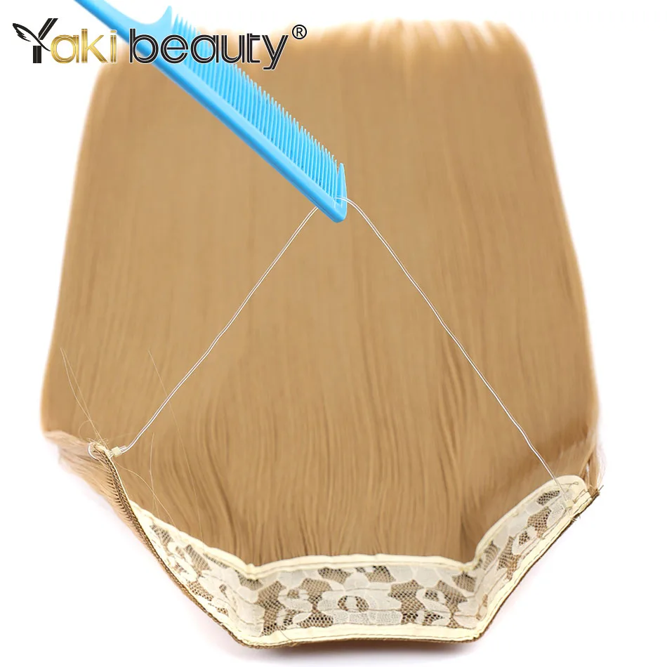 

Synthetic Straight Invisible Wire In Hair Fish Line Extensions 50CM Hair Pieces For Women Real Fish Line Hair Extension