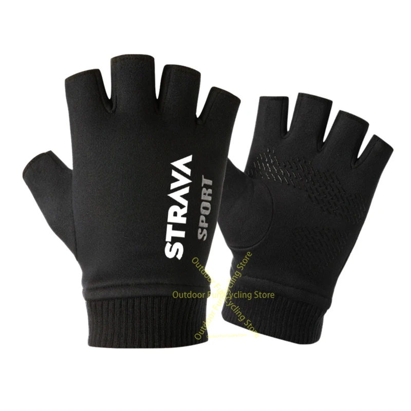 

Strava Cycling Gloves Winter Warm Outdoor Sports Thicken Bicycle Gloves Waterproof Anti-Slip Touchscreen Bike Gloves Windproof