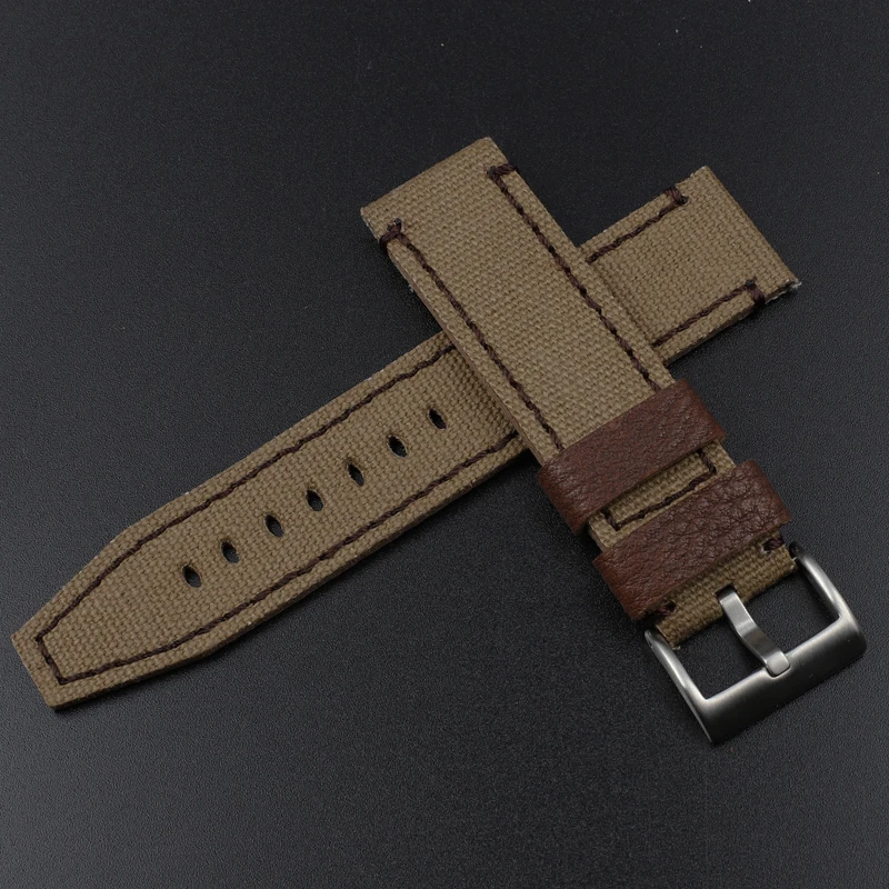 Ремешок для часов Onthelevel из холщовой кожи сменный Браслет военных