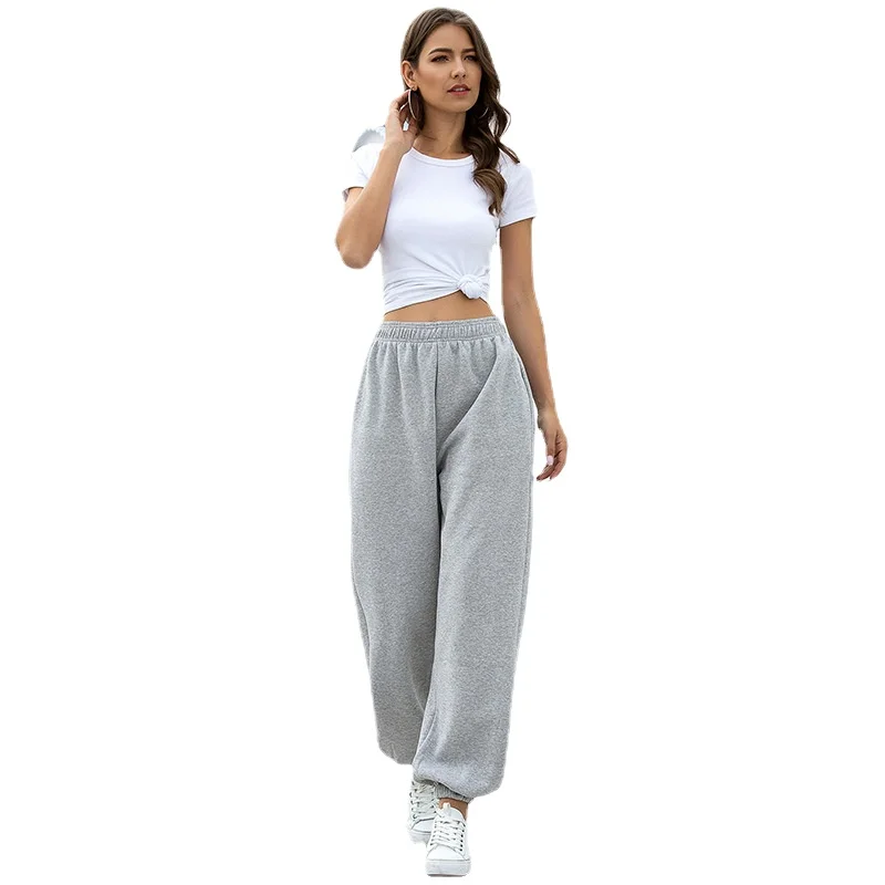 

Sports Pants 2021 Summer Thin Women's Loose Wild Bloomers Sweater Pants Four Seasons Home Leisure Fashion Sports Trousers New