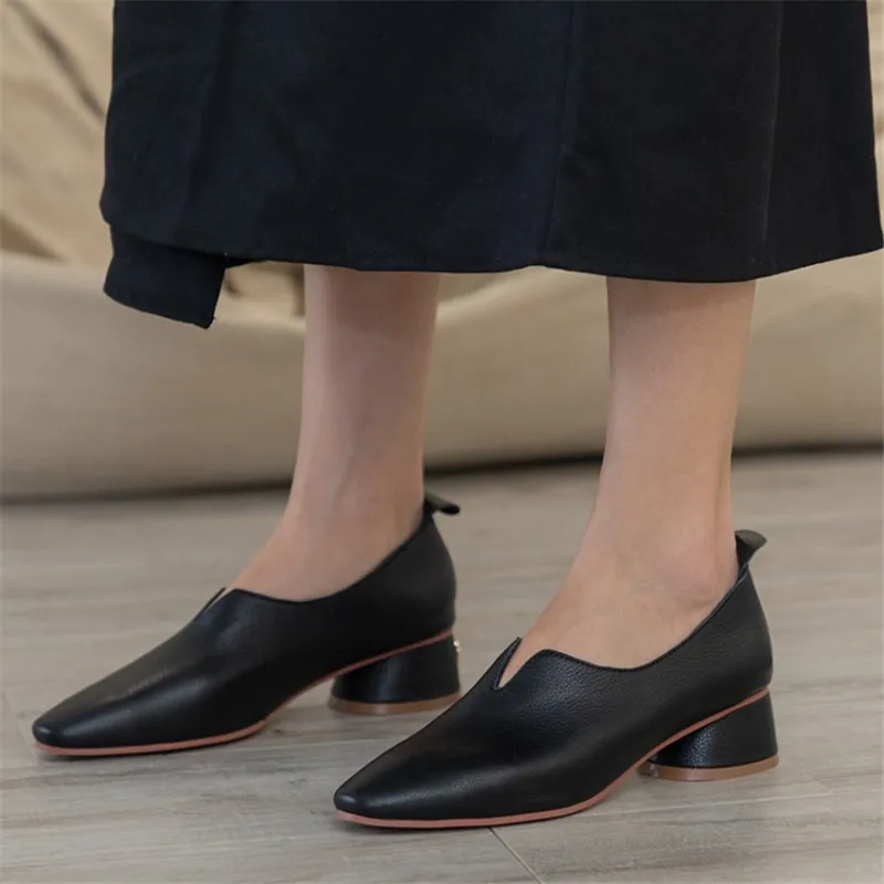 

New style retro soft sole shoes British casual round toe shoes Lefu shoes girls white shoes single shoes women heels