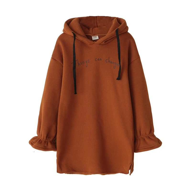 Girls Dress 2019 Winter Long Sleeve Hoodie Thicker Warm Letter Dresses For Large Children's Clothing Kids Clothes | Детская одежда