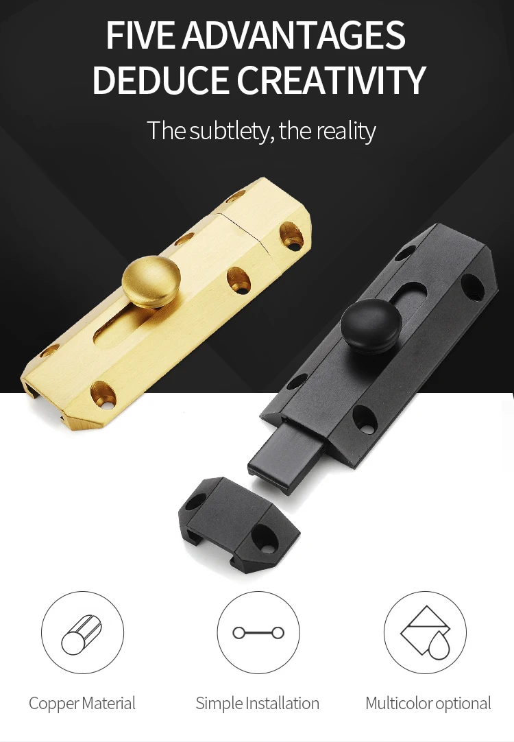 JZPENG утолщенная настенная дверная защелка из чистой меди медная вилла дверной