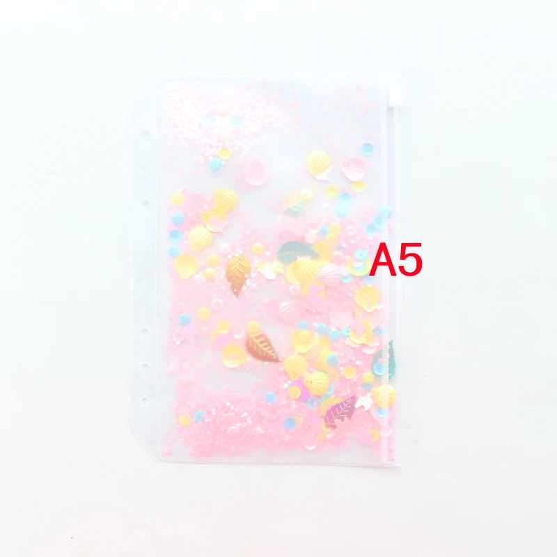 A5 pink Domikee, креативные милые кавайные украшения для школьниц, с блестками, 6 отверстий, внутренний карман для переплета, планировщик, дневник, записная книжка A5A6 - Цвет: A5 pink