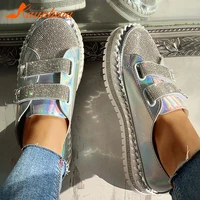 karinluna new fashion crystal ladies 2021 daily casual flats shallow ins hot round toe flats women thick bottom shoes woman