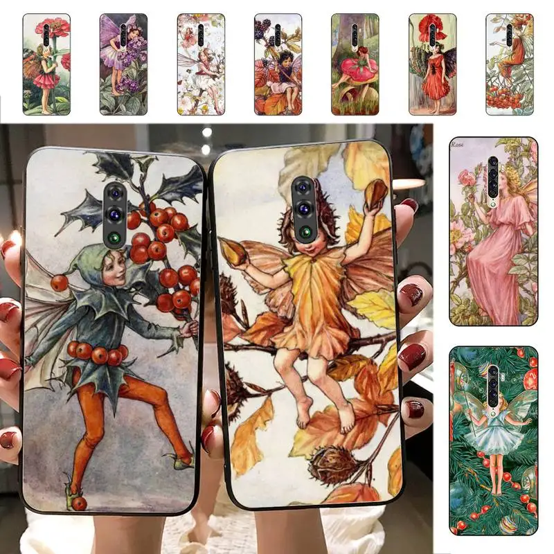 

Beautiful Flower Fairy Illustration Phone Case for Vivo Y91C Y11 17 19 17 67 81 Oppo A9 2020 Realme c3