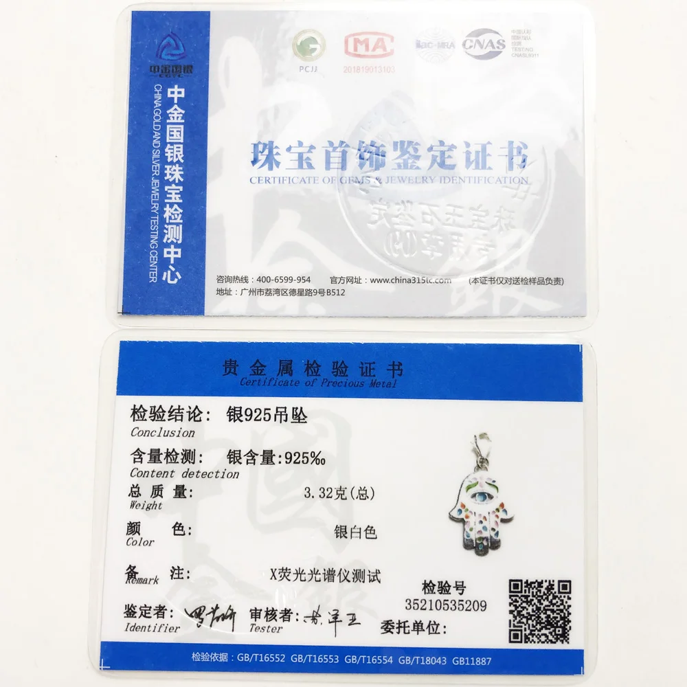 

The Mexican Hand of Fatima Women/Men's Charm Pendants 925 Sterling Silver Hamsa 2019 New Arrived Fashion Jewelry