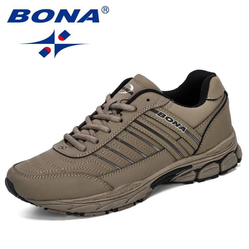 

BONA New Designers Action Leather Sneakers Men Outdoor Running Shoes Men Sports Shoes Walking Athletic Trainers Male Trendy