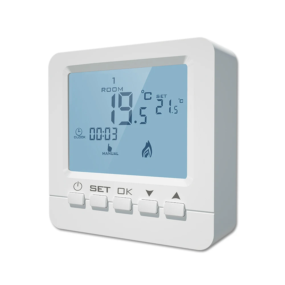 Программируемый домашний настенный регулятор температуры на батарейках