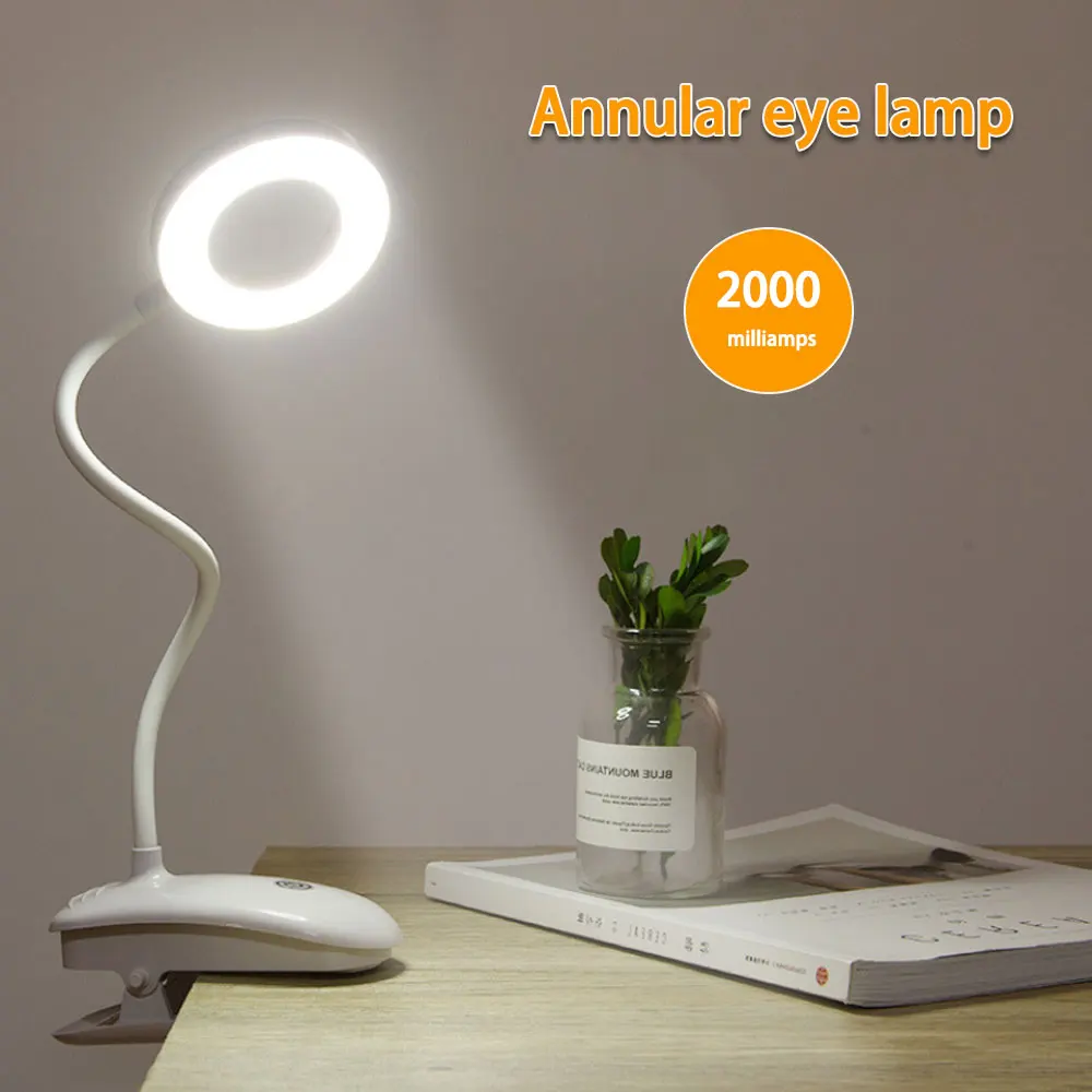 

Гибкая настольная лампа, светодиодный светильник с 3 режимами работы, 8 Вт, зарядка через USB, с зажимом для защиты глаз, кровать для чтения и кн...