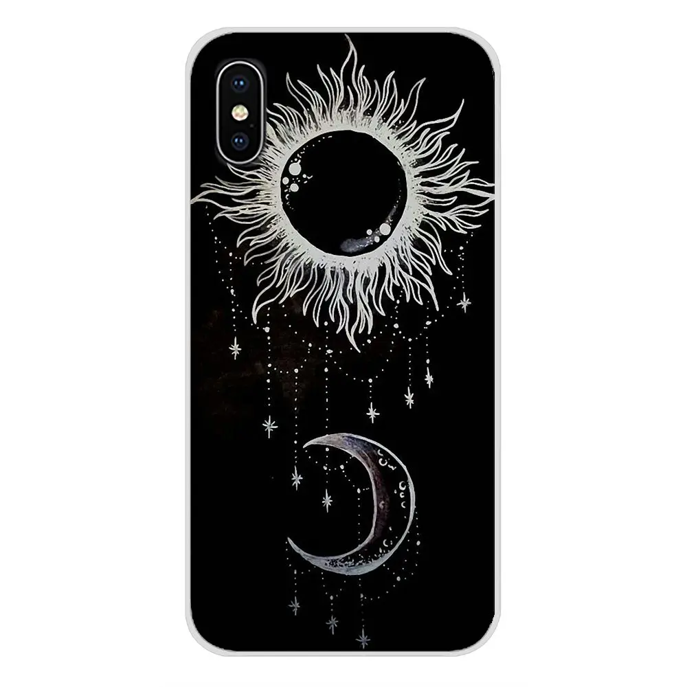 Аксессуары чехлы для телефонов Чехол черный с белым луной звезды космосом Motorola