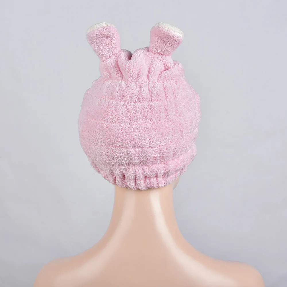 Мультяшная микрофибра полотенце для волос тюрбан шапка быстрой сушки домашние