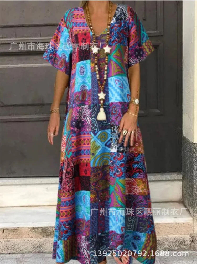 

Eid Muslim Women Dress Mubarak Abaya Dubai Hijab Dresses Turkey Short Sleeve Summer Islamic Clothing Marocain Kaftan Vestido