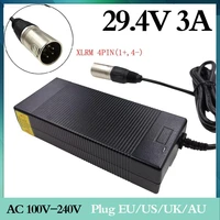 29 4v 3a charger for 7s 18650 battery 24v battery pack electric bike lithium battery charger 4 pin xlr connec