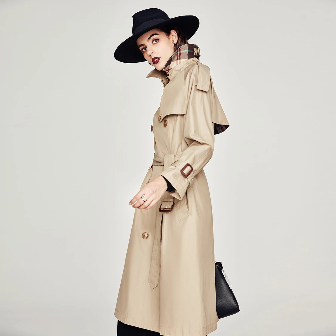 

Pop High Fashion Women's Waterproof Cotton Long Double-breasted The Westminster Heritage Trench Coat