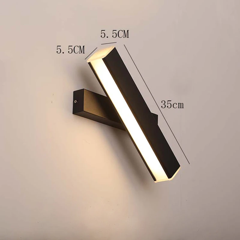 Современный светодиодный настенный светильник вращающийся квадратный для