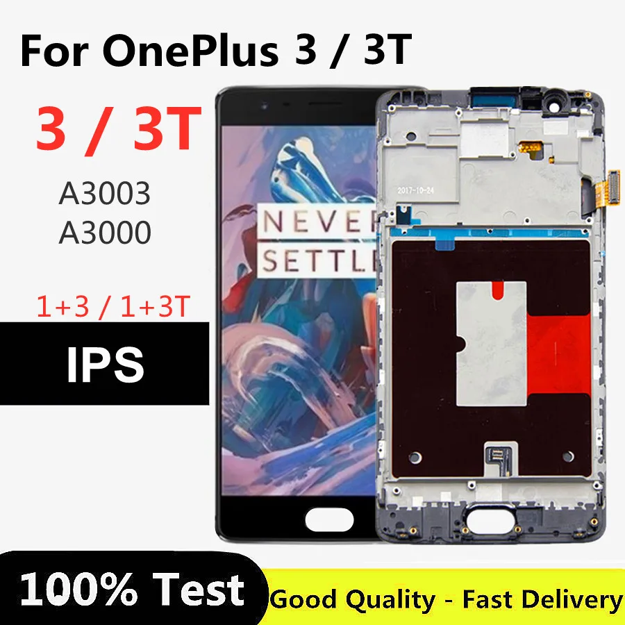 Для OnePlus Three ЖК-дисплей сенсорная панель полная сборка для One Plus 3 3T A3003 A3000 1 +