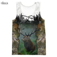 cloocl hot popular newest popular deer hunting tank top 3d print tank tops streetwear vest sleeveless men women fitness clothing