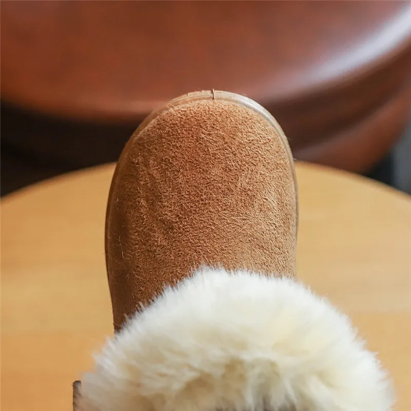 Модная детская повседневная обувь Утепленные зимние ботинки для маленьких