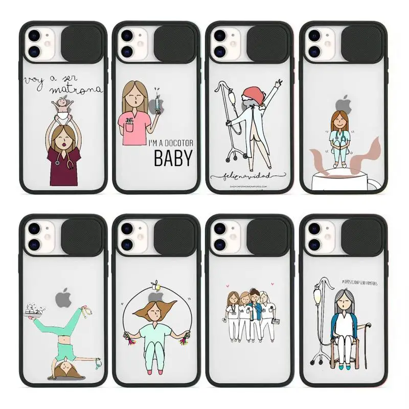 

Doctor nurse medicine cartoon Phone Case Transparent for iPhone 7 8 11 12 se 2020 mini pro X XS XR MAX Plus