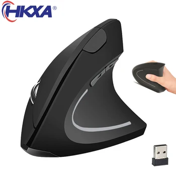 HKXA Wireless Mouse Vertical Gaming Mouse USB Computer Mice Ergonomic Desktop Upright Mouse 1600DPI for PC Laptop Office Home 1