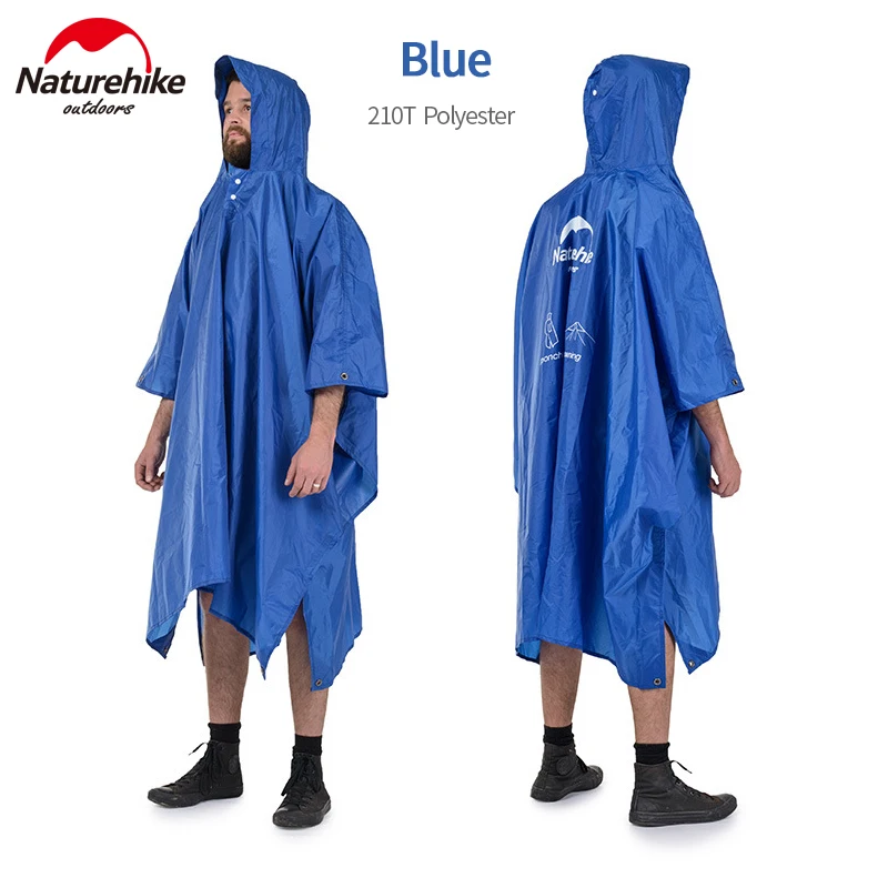 Blue-210T-Plyester Naturehike Открытый дождевик 3 в 1 Многофункциональный дождевик непромокаемый портативный используется для коврики Палатка Туризм путешествия Кемпинг Рыбалка - Цвет: Blue-210T-Plyester