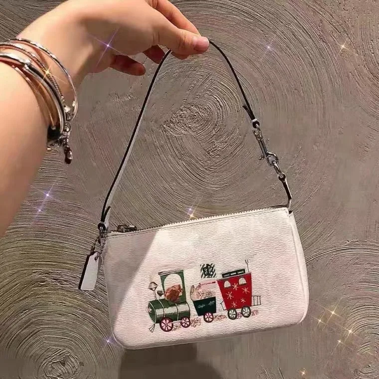 

Hiboom 2020 New Fashion Christmas Mahjong Bag White Train Cat Armpit Shoulder Bag