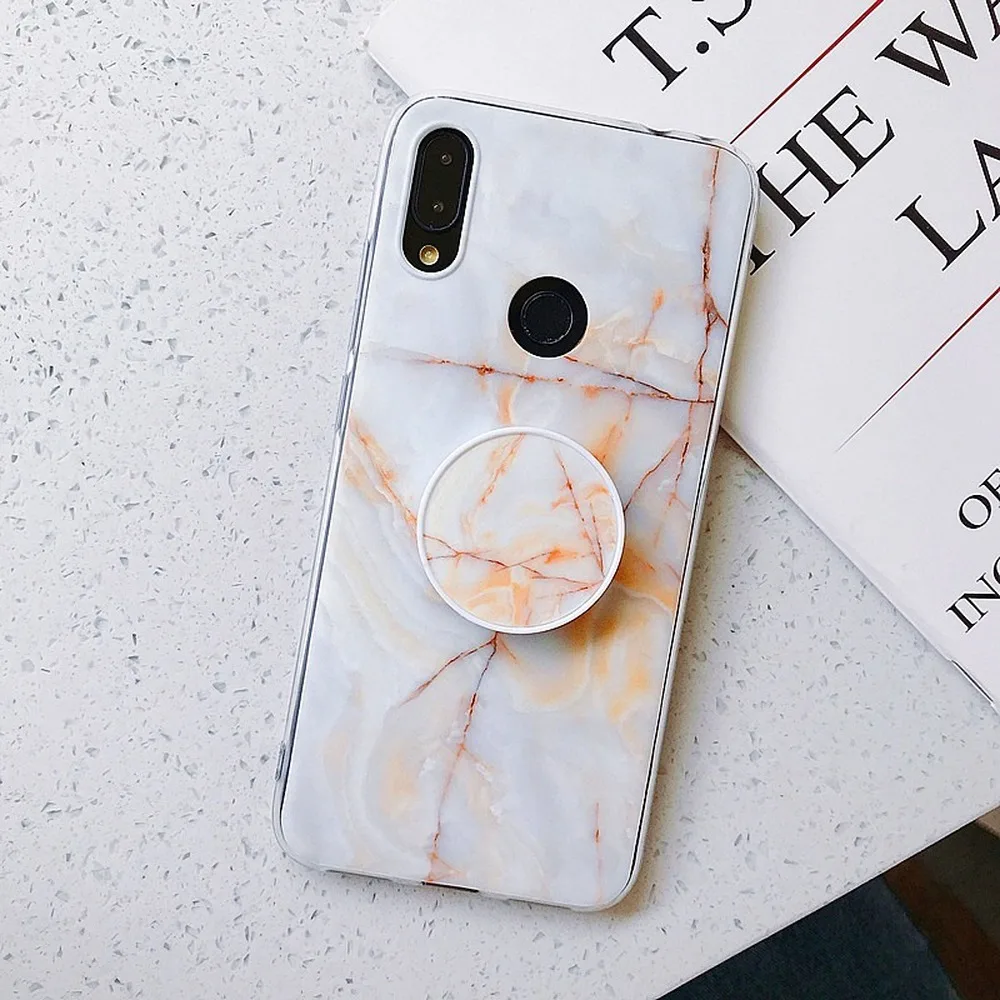 Мраморный чехол для Xiaomi Redmi Note 7 складной кронштейн держатель MI9T 9 8 K20 6 мягкий ТПУ