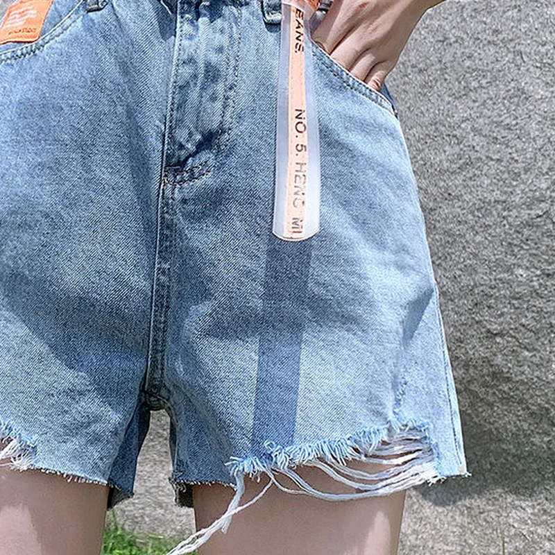 

Shorts Women Denim Fashion Streetwear Design Leisure Blue Straight Soft Ins Summer Clothing High Waist Harajuku College Simple