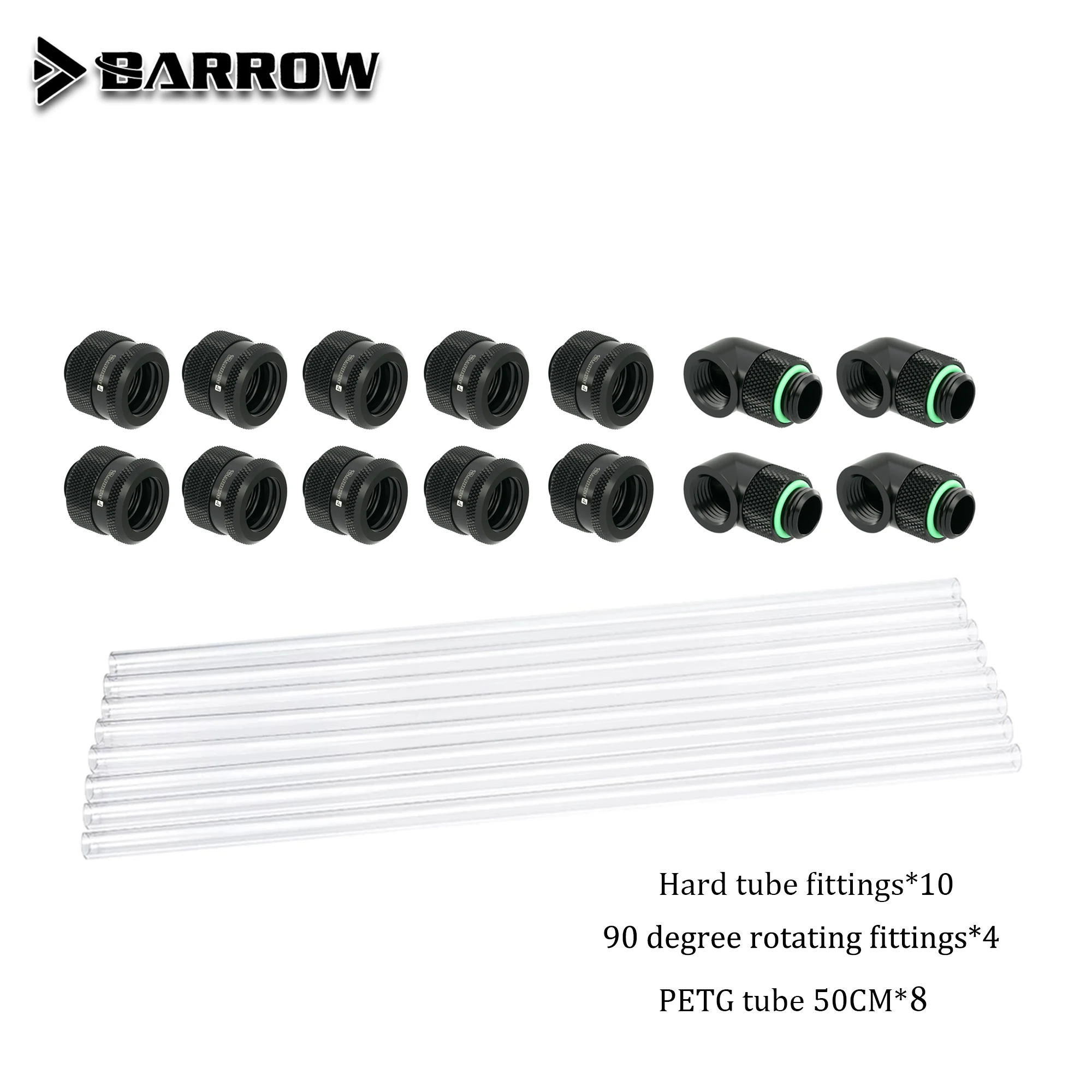Tubo Duro da Construção de Petg da Água do Computador do Carrinho de Mão com Encaixes Conector Líquido do Jogo do Laço Tubo de Peças x 500 mm Od12 14 16 mm Ventiladores e resfriadores