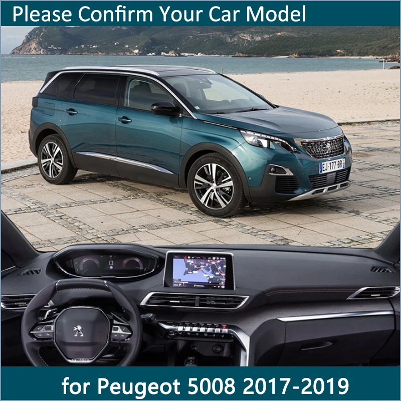 Противоскользящий коврик для приборной панели Peugeot 5008 2017 2018 2019 2020 MK2 внутренняя