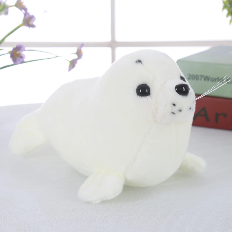 Candice guo! plush toy cute cartoon animal papa seal white sea dog lion stuffed doll kids girls birthday Christmas gift 1pc - купить по