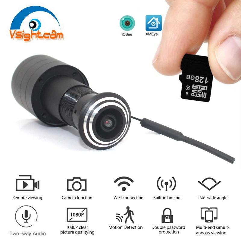 IP камера видеонаблюдения 5 в пост. Тока Wi Fi 1080P HD Onvif объектив рыбий глаз 1 66
