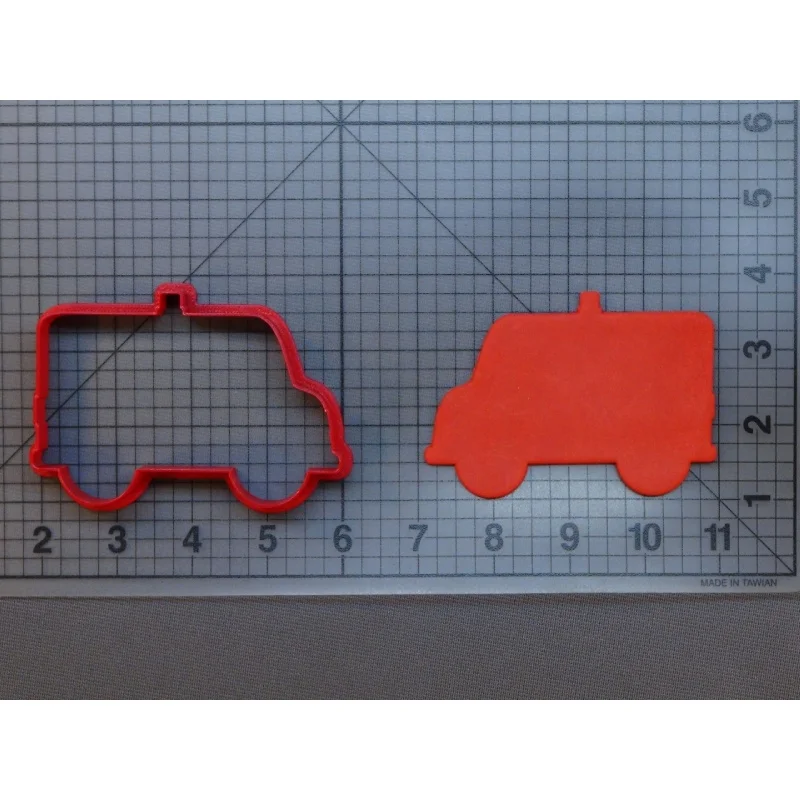 Скорой помощи почты грузовик силуэт Fondant (сахарная) формочки для мальчика на день