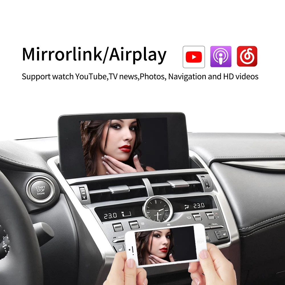 

Wireless Apple CarPlay Android Auto Music Navigation Activator for Lexus NX RX IS ES GS RC CT LS LX LC UX GX 2014-2019 Year