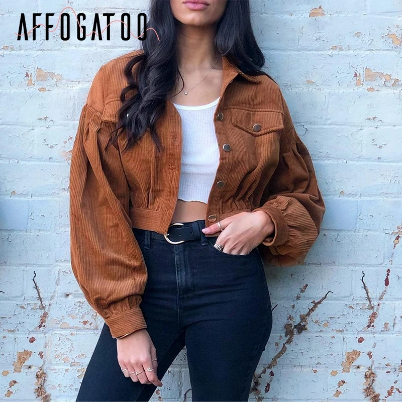 Afogaboo винтажные вельветовые куртки с длинными рукавами и пуговицами женские