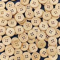 100 pcspack 19mm width round 4 holes wooden solid color buttons handmade diy crafts clothing home decoration dress buttons
