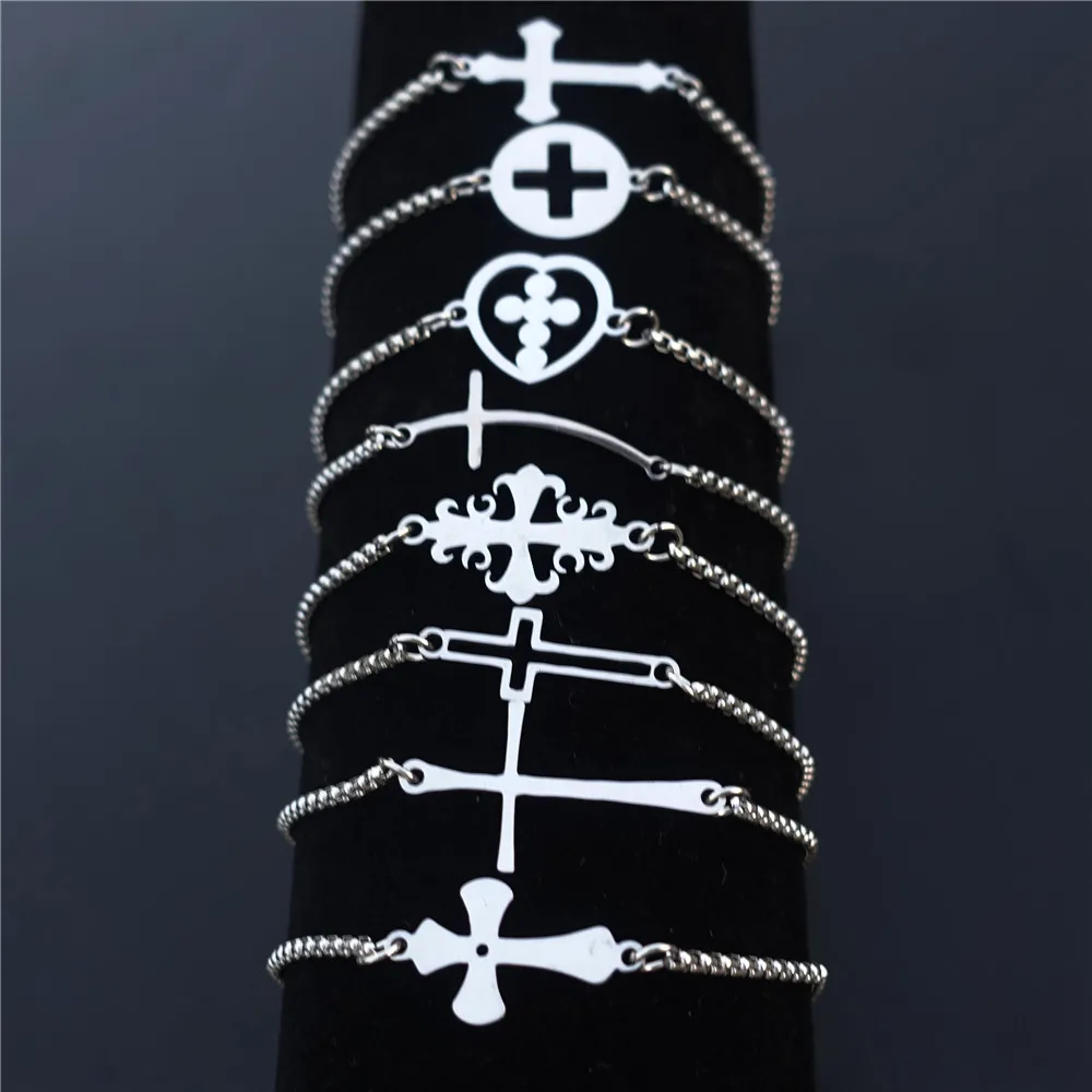

Браслет из нержавеющей стали с изображением Иисуса раньше для мужчин и женщин, ювелирные изделия для христианства, регулируемая длина