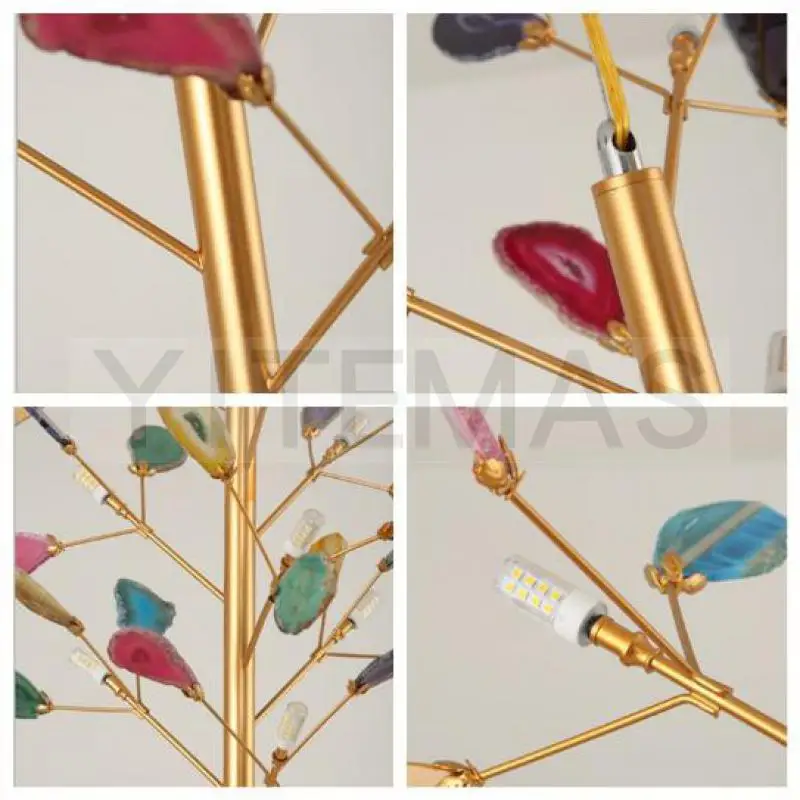 Цветная ветка дерева подвесной светильник LED Золотая Подвесная лампа