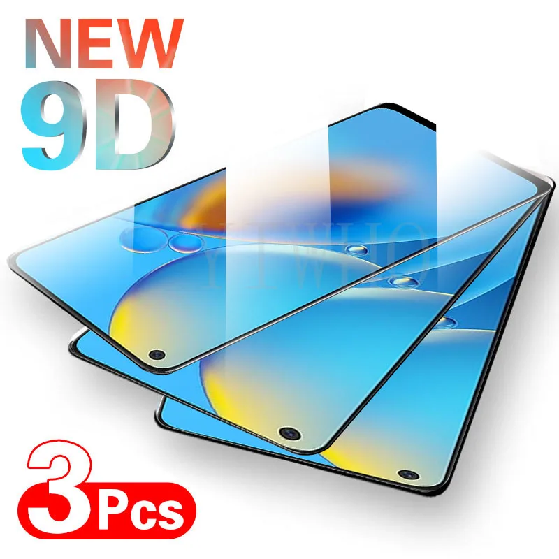 

3Pcs For OPPO A54 5G 4G A53 A53s 2020 A52 Full Cover Protective Glass Screen Protector Phone case On the opo a 52 a 53 s a 54 a