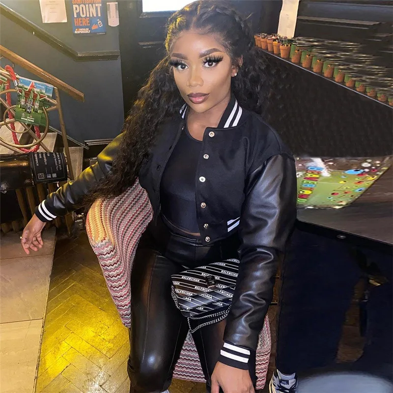 Женские пальто и куртки бейсбольная униформа в стиле хип-хоп Уличная