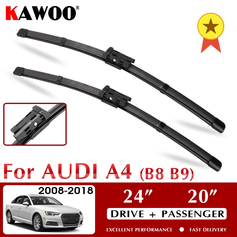 

Щетка стеклоочистителя KAWOO для Audi A4, B8, B9, Allroad 2008-2016, 2017, 2018, лобовое стекло, переднее стекло, 24 дюйма + 20 дюймов, LHD, RHD
