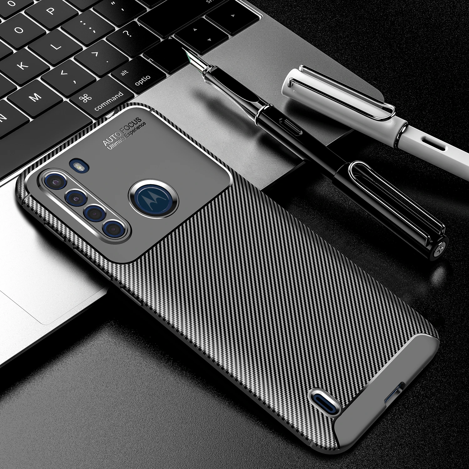 Роскошный силиконовый чехол из углеродного волокна для Motorola Moto G8 G9 G7 Power Play Plus E6 E7