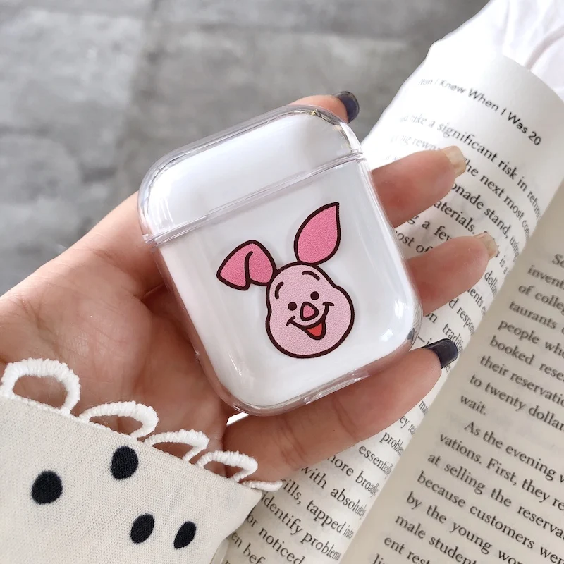 Жесткий прозрачный чехол для AirPods, беспроводные наушники, милый бренд, чехол для зарядки, сумка для AirPods 1 2, защитный чехол