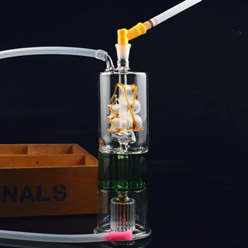 

Ultra-filtration five-layer boat hookah glass cigarette holder hookah full set of circular filtration silent
