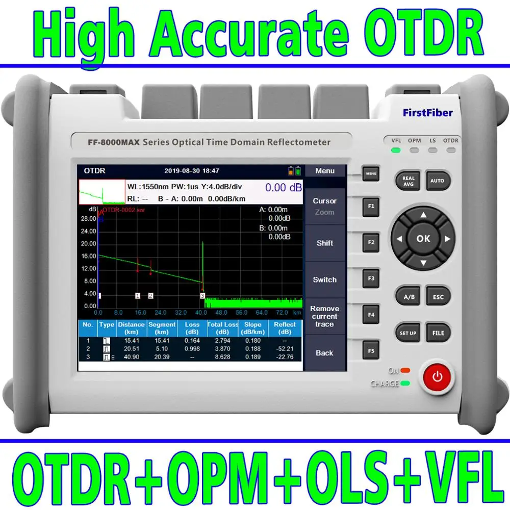 8000MAX OTDR 850/1300/1310/1490/1550 нм Опциональная длина волны волоконно оптический отражатель