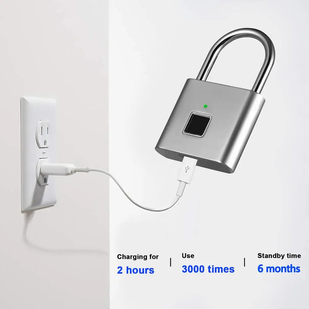 Новый Перезаряжаемый USB БЕСКЛЮЧЕВОЙ умный дверной замок с отпечатком пальца