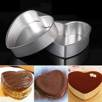 6 inch heart shaped removable bottom thicken aluminum alloy chocolate cake pan tin baking mold mould silver