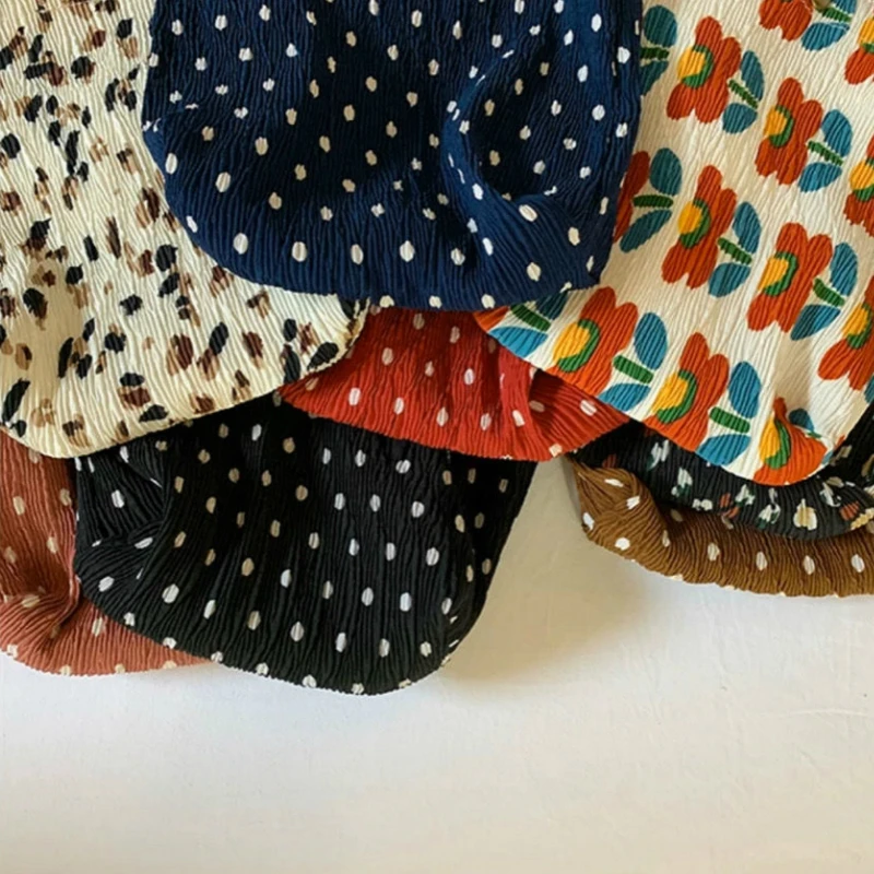 

Shopping Bags Women Pleated Floral Hasp Large Capacity Eco Reusable Shopper Bag Ins Fresh-style Fashion Cute Simple Canvas Tote