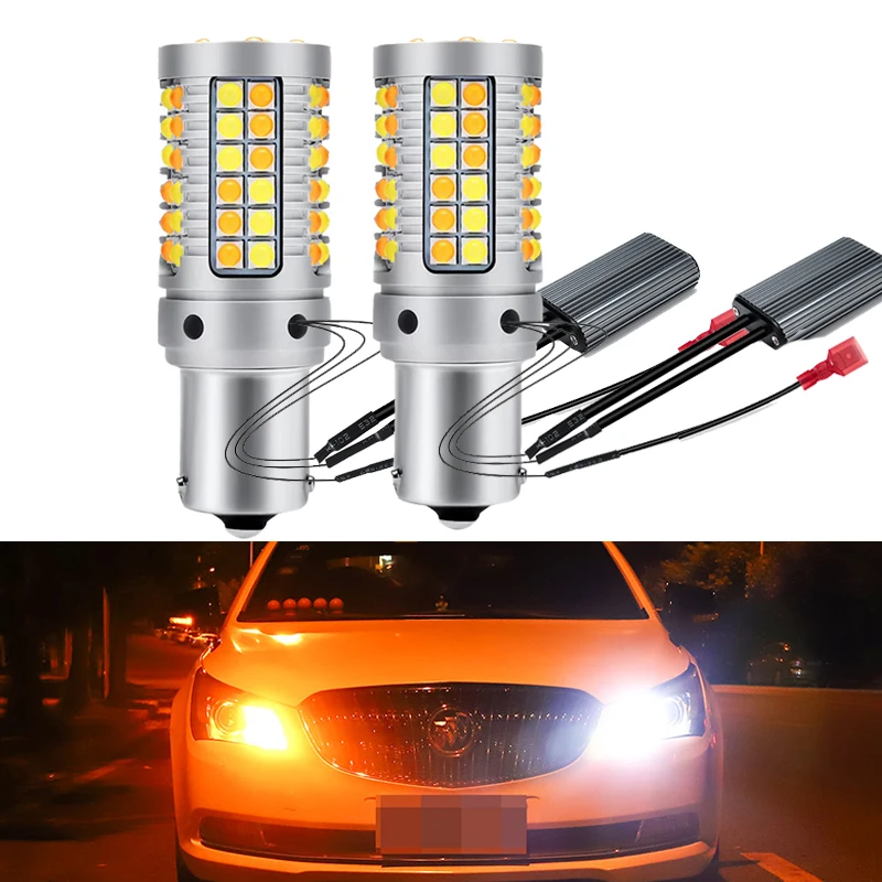 

Canbus LED DRL 21W PY21W BA15S BAU15S T20 7440 W21W T25 3156 3157 Yellow Turn Signal Light Dual Mode Daytime Running Light 12V